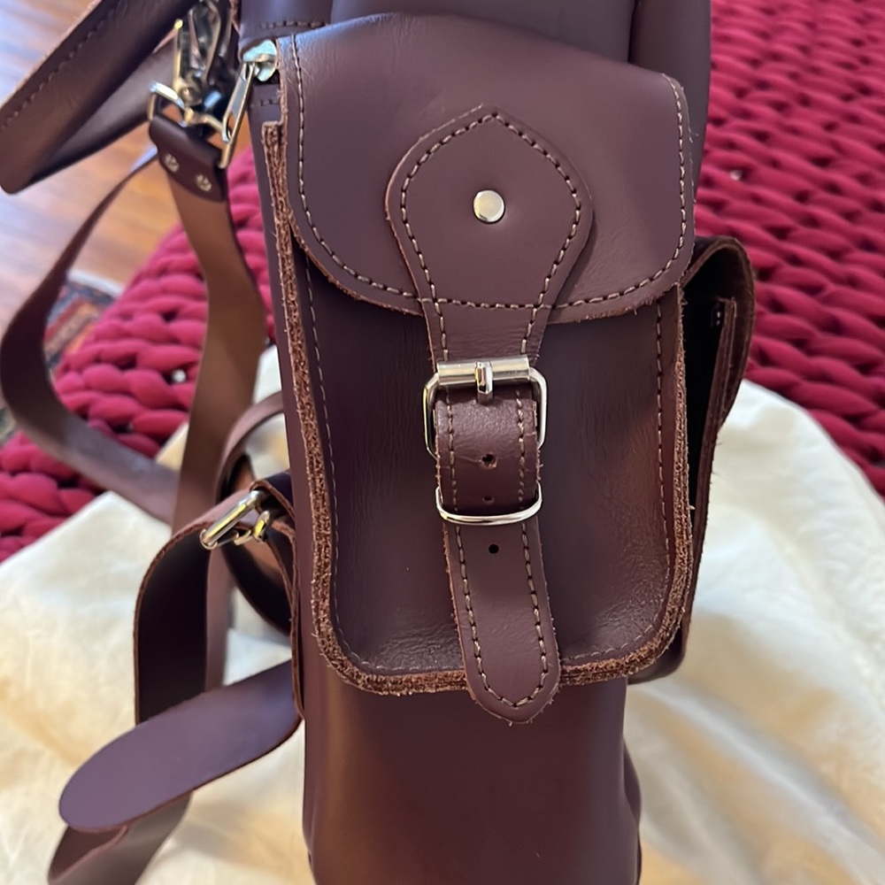 Grafea Wine Colored Leather Backpack - image 4